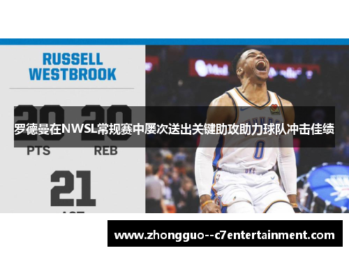 罗德曼在NWSL常规赛中屡次送出关键助攻助力球队冲击佳绩